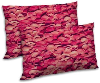 RADANYA Polyester Floral Pillow Covers ( Pack of 2 , Pink )