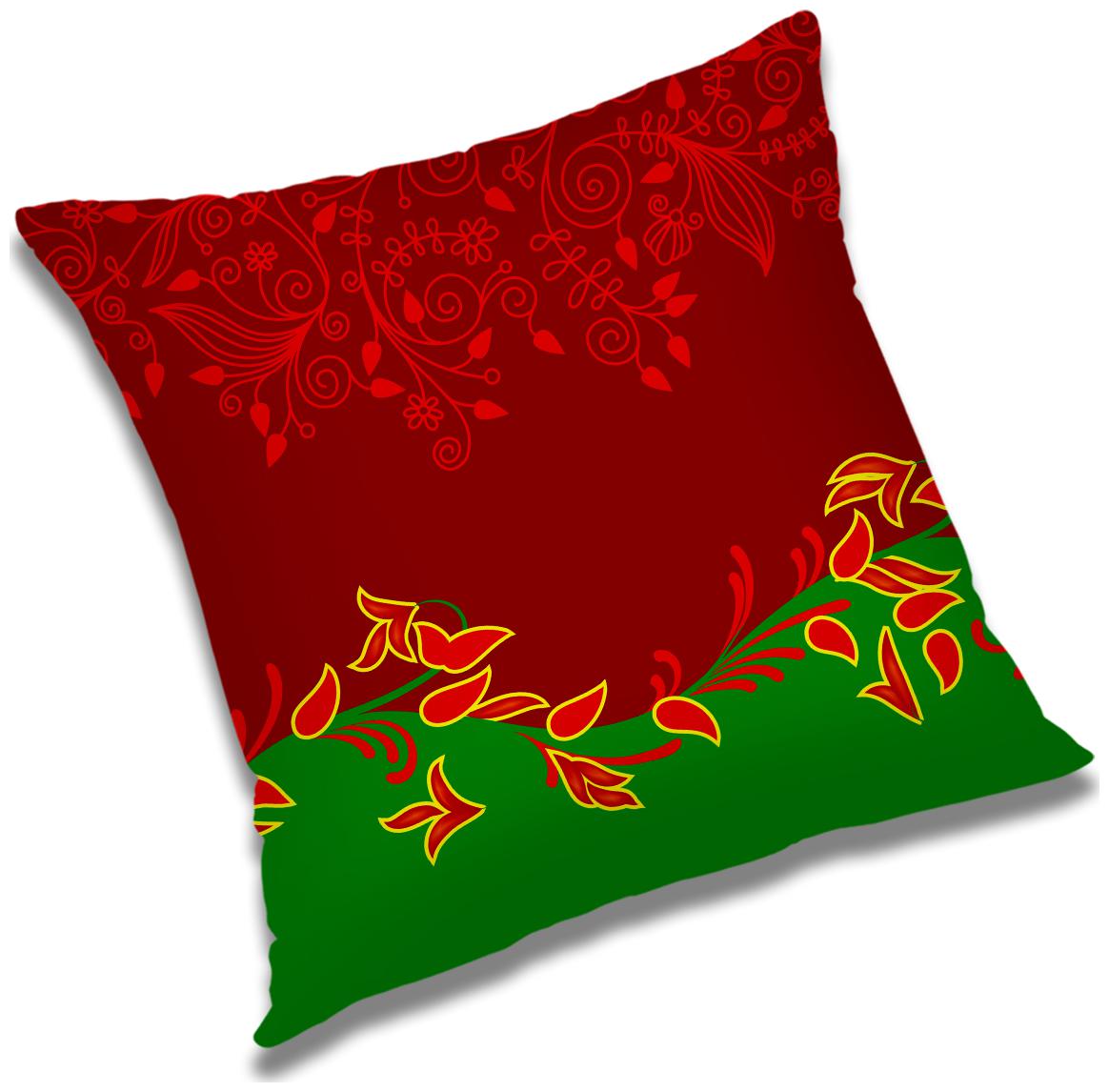 

RADANYA Floral Polyester Red Cushion Cover ( Large Pack of 1 )