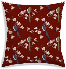 RADANYA Floral Polyester Orange Cushion Cover ( Extra large , Pack of 1 )