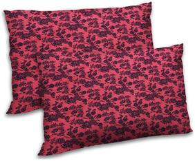 RADANYA Polyester Floral Pillow Covers ( Pack of 2 , Pink )