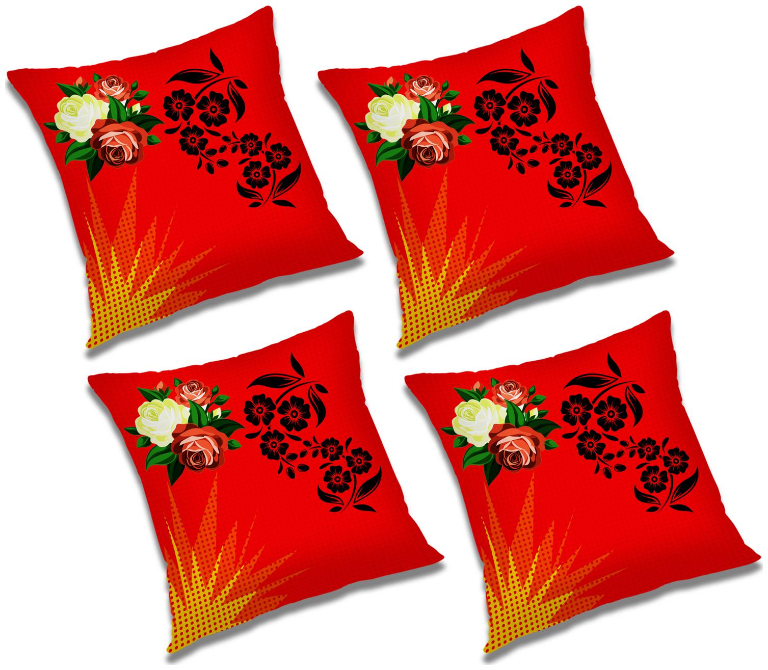 

RADANYA Floral Cushion Cover with Filler (Set of 4) 24x24 inch