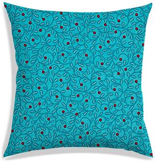 RADANYA Floral Polyester Blue Cushion Cover ( Small , Pack of 1 )
