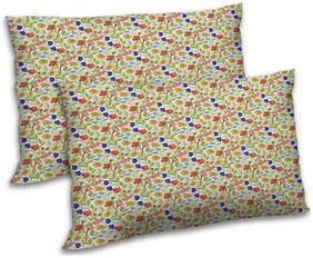 RADANYA Polyester Floral Pillow Covers ( Pack of 2 , Off-White )