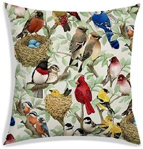 RADANYA Floral Polyester Beige Cushion Cover ( Large , Pack of 1 )