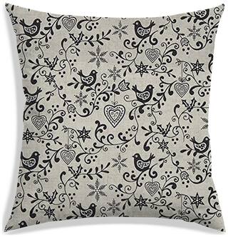 RADANYA Floral Polyester Beige Cushion Cover ( Regular , Pack of 1 )