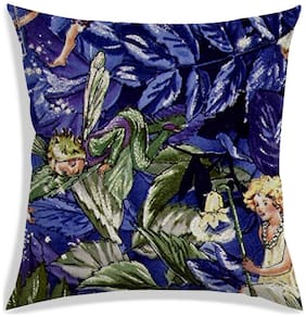 RADANYA Floral Polyester Purple Cushion Cover ( Large , Pack of 1 )