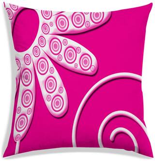 RADANYA Floral Polyester Pink Cushion Cover ( Extra large , Pack of 1 )