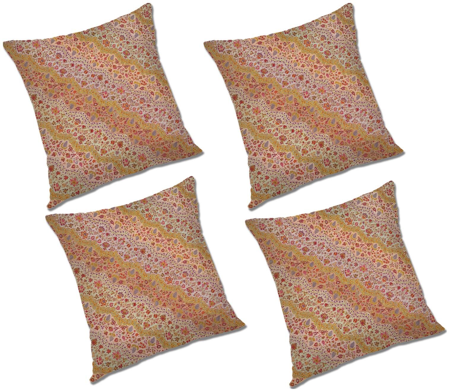 

RADANYA Floral Polyester Beige Cushion Cover ( Large Pack of 4 )