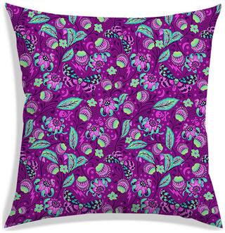 RADANYA Floral Polyester Purple Cushion Cover ( Small , Pack of 1 )