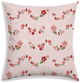 RADANYA Floral Polyester Peach Cushion Cover ( Large , Pack of 1 )