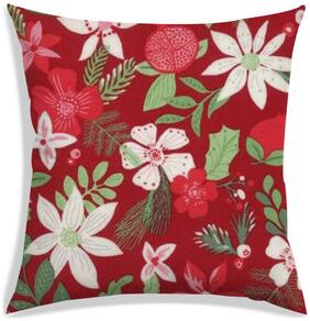 RADANYA Floral Polyester Orange Cushion Cover ( Extra large , Pack of 1 )