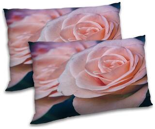 RADANYA Polyester Floral Pillow Covers ( Pack of 2 , Peach )