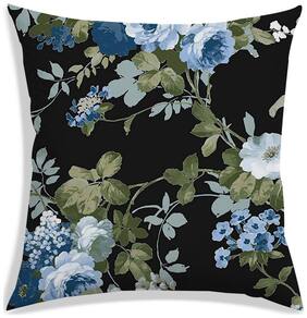 RADANYA Floral Polyester Black Cushion Cover ( Large , Pack of 1 )