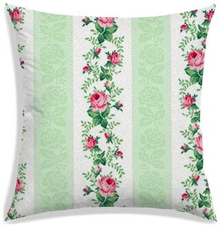 RADANYA Floral Polyester Green Cushion Cover ( Large , Pack of 1 )