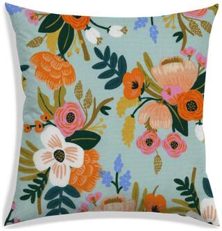 RADANYA Floral Polyester Blue Cushion Cover ( Small , Pack of 1 )