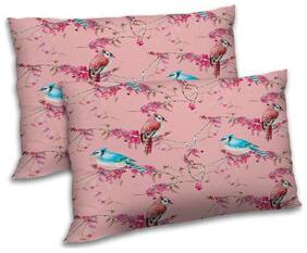 RADANYA Polyester Floral Pillow Covers ( Pack of 2 , Pink )