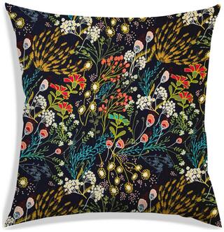 RADANYA Floral Polyester Black Cushion Cover ( Small , Pack of 1 )