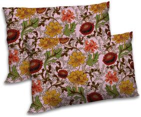 RADANYA Polyester Floral Pillow Covers ( Pack of 2 , Pink )