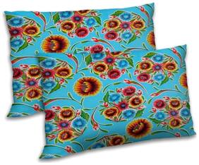 RADANYA Polyester Printed Pillow Covers ( Pack of 2 , Turquoise )