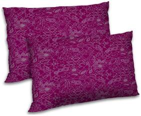 RADANYA Polyester Floral Pillow Covers ( Pack of 2 , Pink )