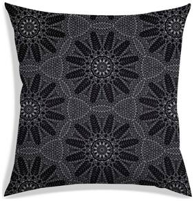 RADANYA Floral Polyester Black Cushion Cover ( Extra large , Pack of 1 )