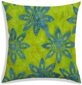 RADANYA Floral Polyester Green Cushion Cover ( Regular , Pack of 1 )