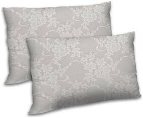 RADANYA Polyester Floral Pillow Covers ( Pack of 2 , Off-White )