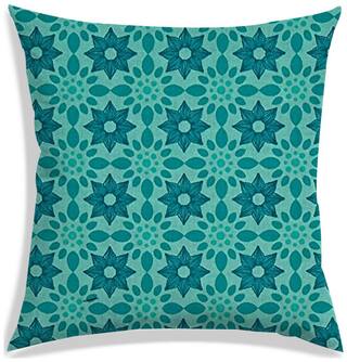 RADANYA Floral Polyester Green Cushion Cover ( Regular , Pack of 1 )