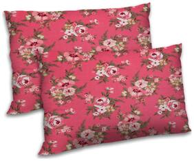 RADANYA Polyester Printed Pillow Covers ( Pack of 2 , Pink )