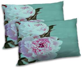RADANYA Polyester Floral Pillow Covers ( Pack of 2 , Pink )