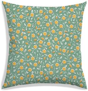 RADANYA Floral Polyester Green Cushion Cover ( Large , Pack of 1 )
