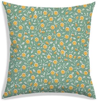 RADANYA Floral Polyester Green Cushion Cover ( Large , Pack of 1 )