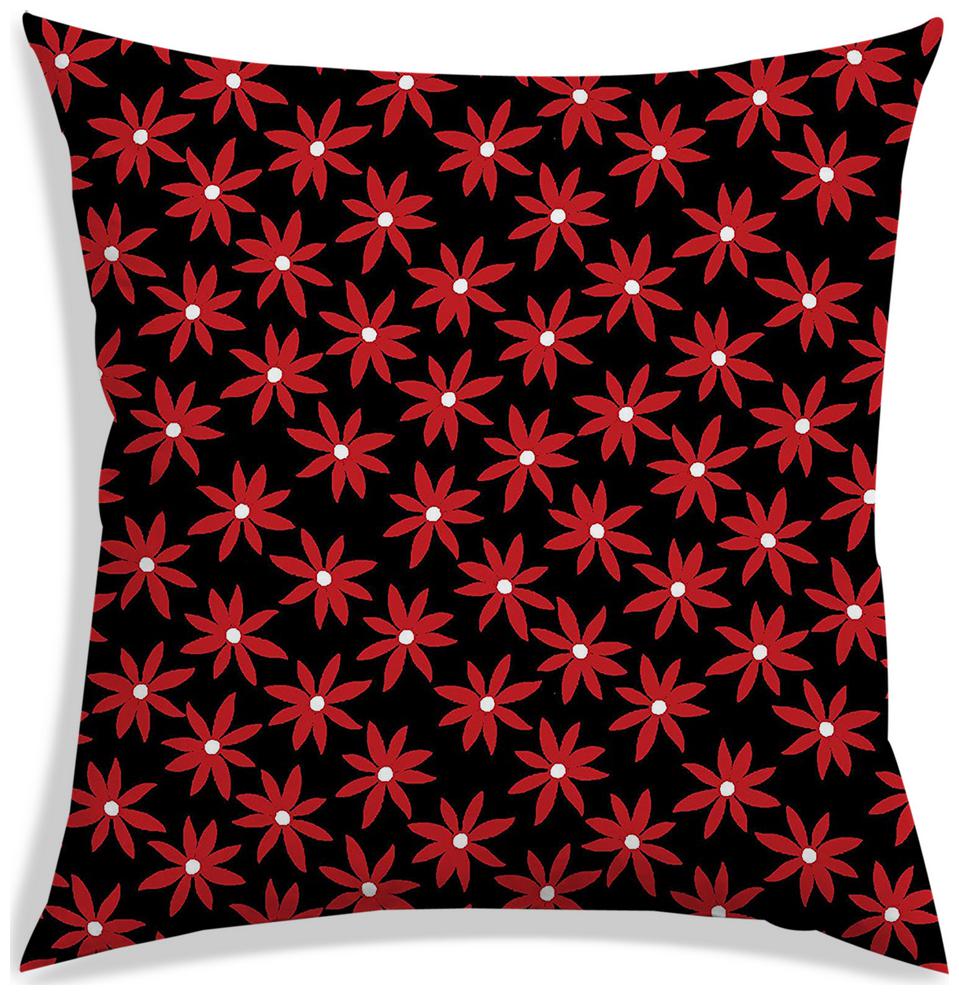 

RADANYA Floral Polyester Black Cushion Cover ( Large Pack of 1 )