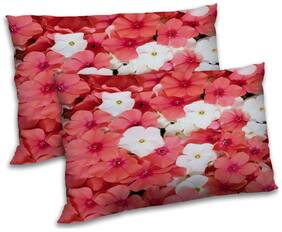 RADANYA Polyester Floral Pillow Covers ( Pack of 2 , Peach )