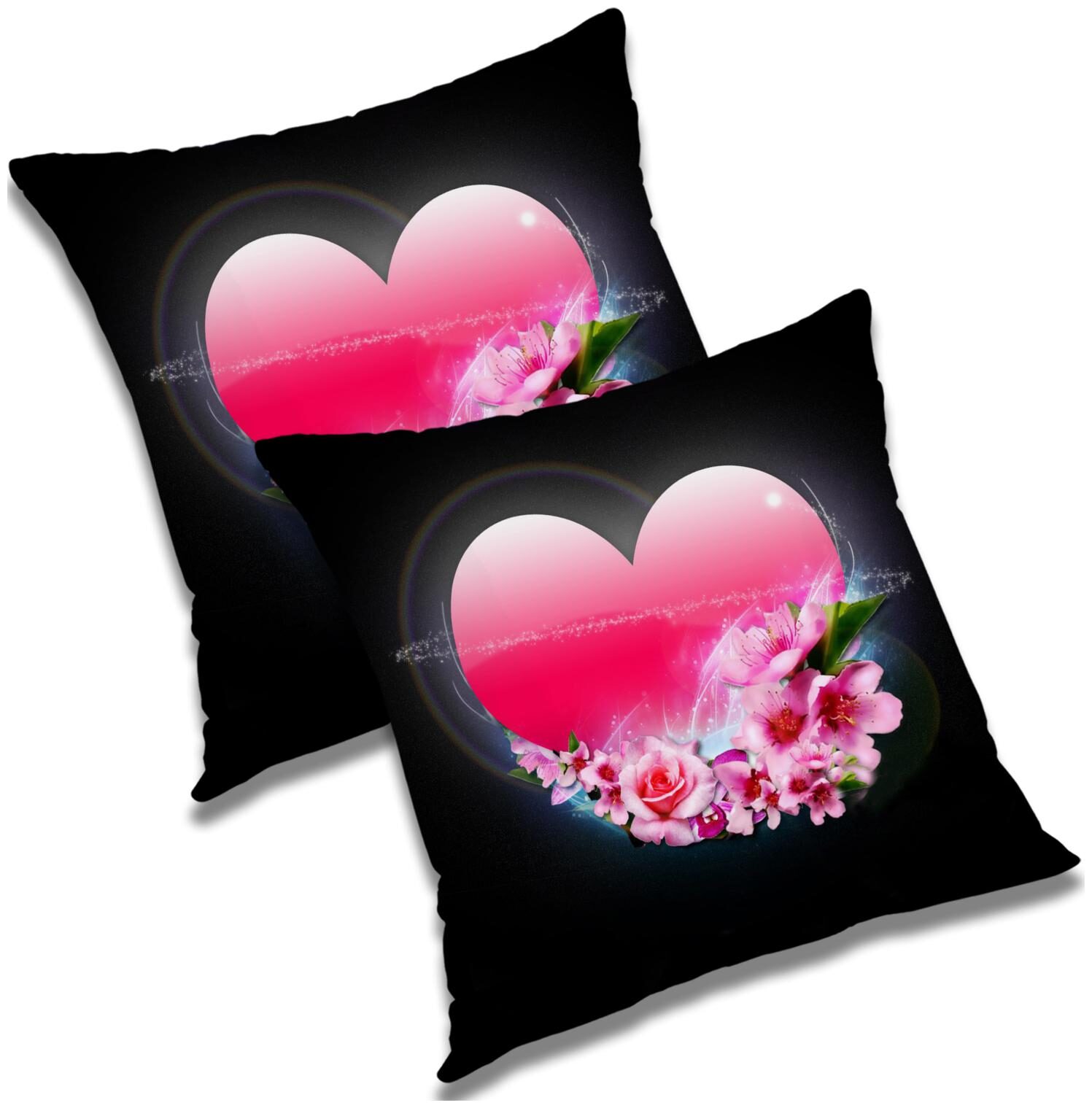 

RADANYA Floral Polyester Black Cushion Cover ( Regular Pack of 2 )