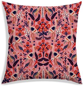 RADANYA Floral Polyester Peach Cushion Cover ( Small , Pack of 1 )