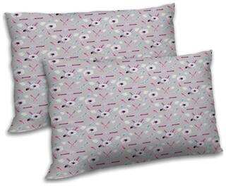 RADANYA Polyester Floral Pillow Covers ( Pack of 2 , Beige )