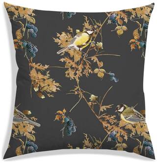 RADANYA Floral Polyester Grey Cushion Cover ( Regular , Pack of 1 )