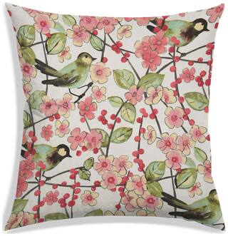 RADANYA Floral Polyester Beige Cushion Cover ( Large , Pack of 1 )