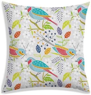 RADANYA Floral Polyester Off-white Cushion Cover ( Small , Pack of 1 )