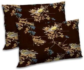 RADANYA Polyester Floral Pillow Covers ( Pack of 2 , Brown )