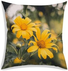 RADANYA Floral Polyester Yellow Cushion Cover ( Extra large , Pack of 1 )