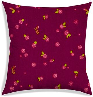 RADANYA Floral Polyester Pink Cushion Cover ( Extra large , Pack of 1 )
