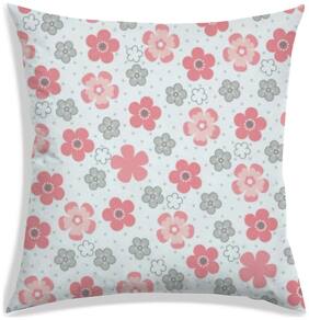 RADANYA Floral Polyester Off-white Cushion Cover ( Large , Pack of 1 )