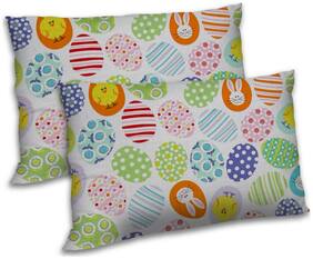 RADANYA Polyester Floral Pillow Covers ( Pack of 2 , Beige )