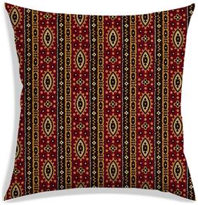 RADANYA Floral Polyester Brown Cushion Cover ( Large , Pack of 1 )