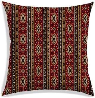 RADANYA Floral Polyester Brown Cushion Cover ( Large , Pack of 1 )
