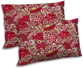 RADANYA Polyester Floral Pillow Covers ( Pack of 2 , Pink )