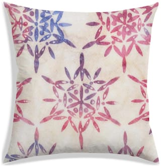 RADANYA Floral Polyester Beige Cushion Cover ( Small , Pack of 1 )