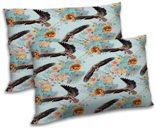 RADANYA Polyester Floral Pillow Covers ( Pack of 2 , Blue )